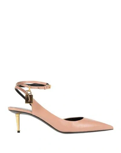 Tom Ford Woman Pumps Sand Size 8 Leather In Pink