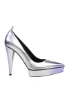Tom Ford Ombre Leather Platform Pumps In Silver