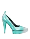 Tom Ford Woman Pumps Turquoise Size 8 Sheepskin, Brass In Blue