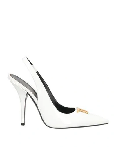Tom Ford Woman Pumps White Size 6 Calfskin In Multi
