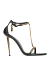 Tom Ford Woman Sandals Black Size 11 Goat Skin, Aluminum, Zamak, Brass In Black