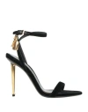 Tom Ford Padlock 85 Naked Pointy Sandals In Calf Leather In Black