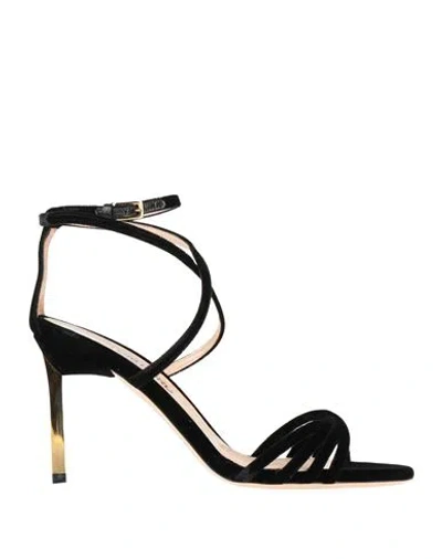 Tom Ford Woman Sandals Black Size 6 Viscose In Purple