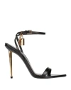Tom Ford Woman Sandals Black Size 5 Goat Skin, Zamak, Brass