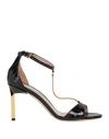 Tom Ford Emanuelle Chain-embellished Croc-effect Leather Sandals In Black