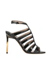 Tom Ford Carine Croc-effect Patent-leather Sandals In Black