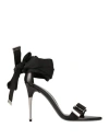 Tom Ford Woman Sandals Black Size 8 Sheepskin, Textile Fibers