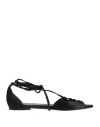 Tom Ford Woman Sandals Black Size 8 Viscose, Brass In Black
