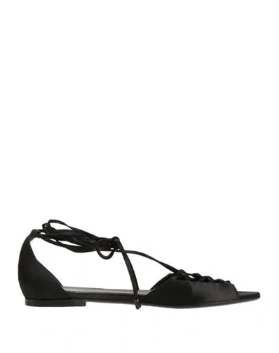 Tom Ford Woman Sandals Black Size 8 Viscose, Brass