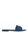 Tom Ford Woman Sandals Blue Size 6 Calfskin, Zamak