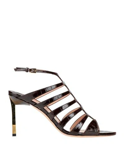 Tom Ford Leather Sandal In Animal Print