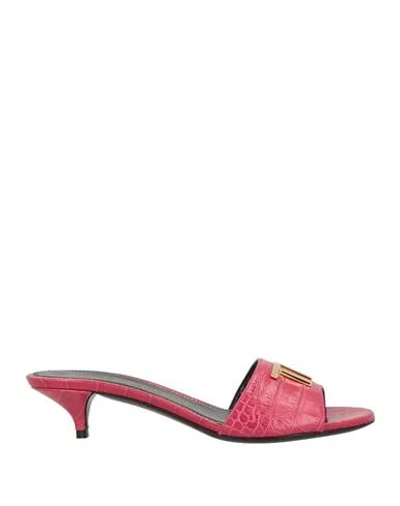 Tom Ford Woman Sandals Fuchsia Size 7.5 Calfskin In Pink