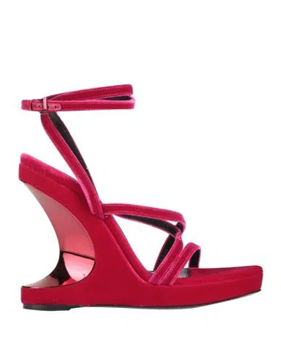 Tom Ford Woman Sandals Fuchsia Size 5 Viscose, Plastic, Brass, Leather In Pink