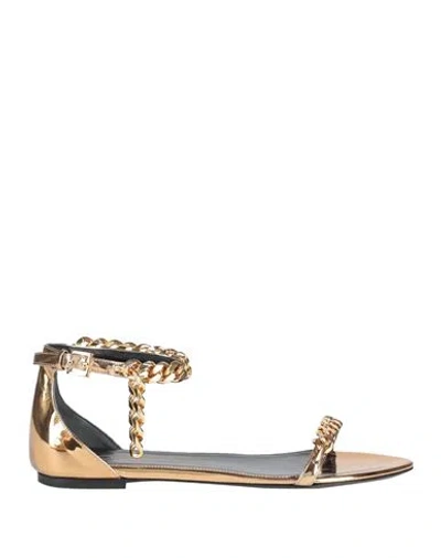 Tom Ford Woman Sandals Gold Size 8 Calfskin