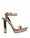 Tom Ford Woman Sandals Light Brown Size 7 Leather In Beige