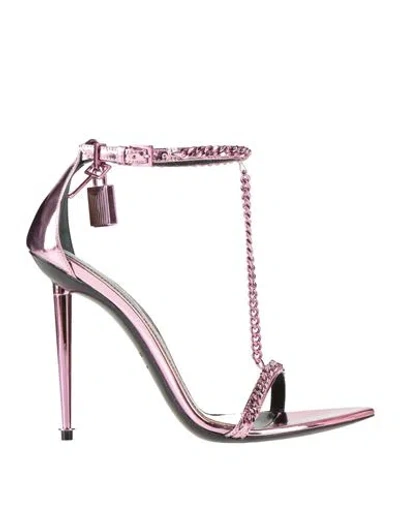 Tom Ford Woman Sandals Mauve Size 8 Leather In Purple