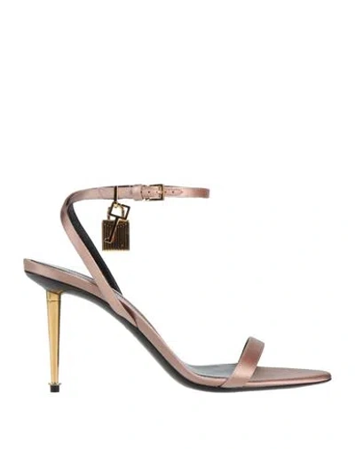 Tom Ford Woman Sandals Pastel Pink Size 9 Textile Fibers