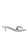 Tom Ford Woman Sandals Silver Size 7 Sheepskin, Zamak