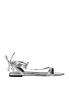 Tom Ford Woman Sandals Silver Size 7 Cow Leather, Goat Skin In Silver