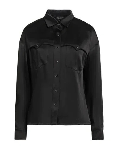Tom Ford Woman Shirt Black Size 6 Acetate, Viscose