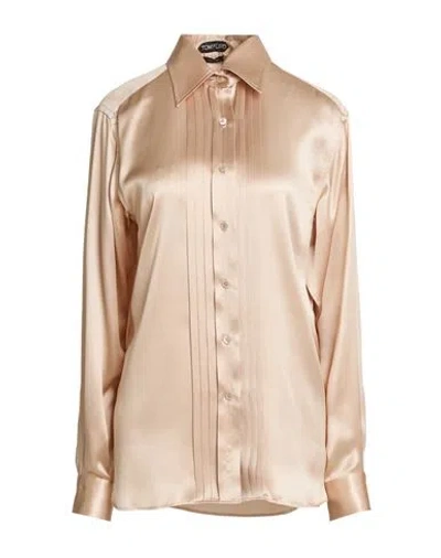 Tom Ford Woman Shirt Blush Size 6 Silk In Brown