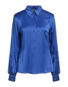 Tom Ford Woman Shirt Bright Blue Size 6 Acetate, Viscose In Blue
