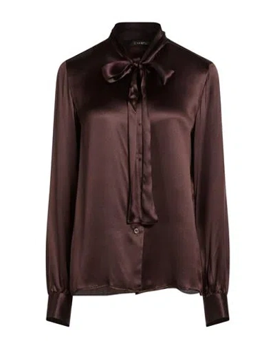 Tom Ford Woman Shirt Brown Size 8 Silk