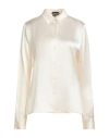 Tom Ford Woman Shirt Cream Size 10 Silk, Elastane