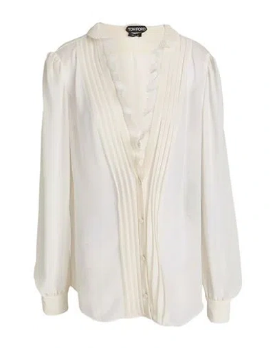 Tom Ford Woman Shirt Cream Size 6 Polyester In White
