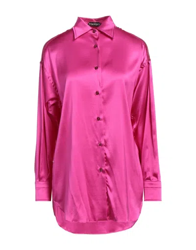 Tom Ford Woman Shirt Fuchsia Size 4 Silk, Lyocell In Pink
