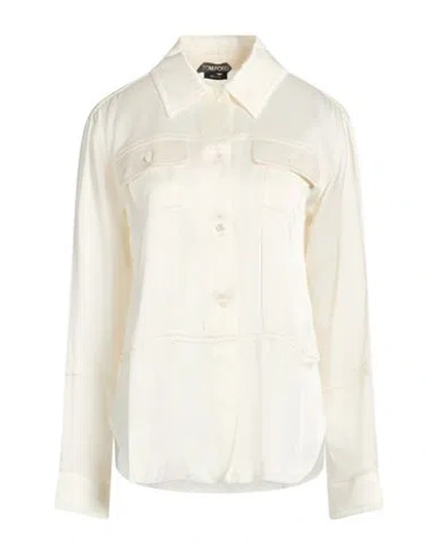Tom Ford Woman Shirt Ivory Size 4 Acetate, Viscose In White