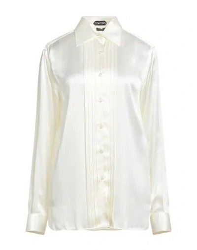 Tom Ford Woman Shirt Ivory Size 6 Silk In White
