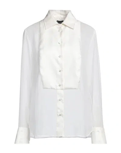 Tom Ford Woman Shirt Ivory Size 6 Silk In White