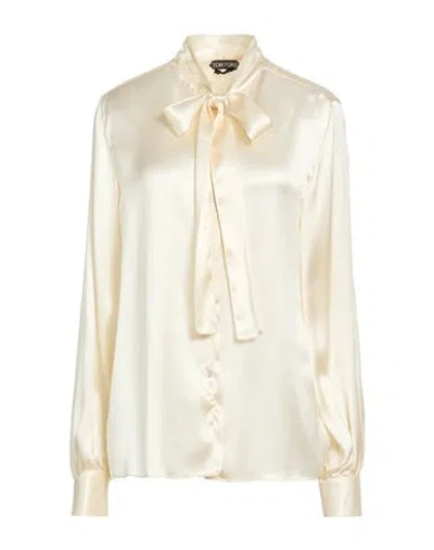 Tom Ford Woman Shirt Ivory Size 8 Silk In White