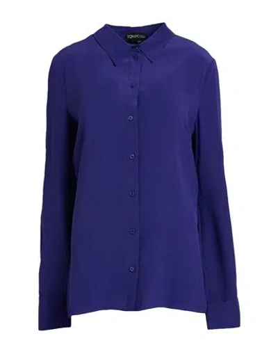 Tom Ford Woman Shirt Purple Size 12 Silk