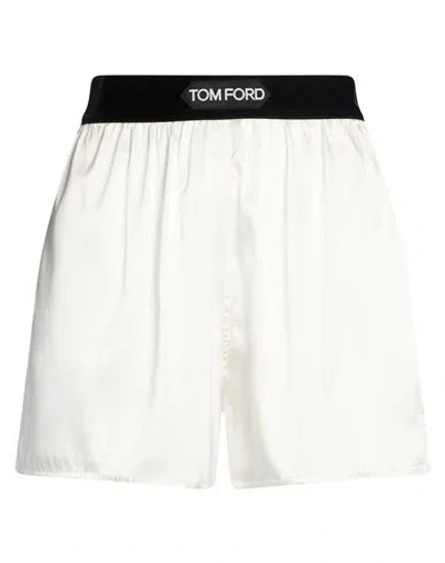 Tom Ford Woman Shorts & Bermuda Shorts Off White Size L Silk, Elastane, Polyamide