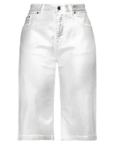 Tom Ford Woman Shorts & Bermuda Shorts Silver Size 27 Cotton, Elastane, Polyester, Polyurethane In White