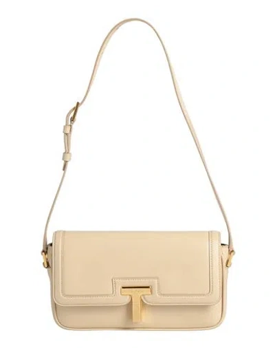 Tom Ford Woman Shoulder Bag Beige Size - Calfskin In Sand
