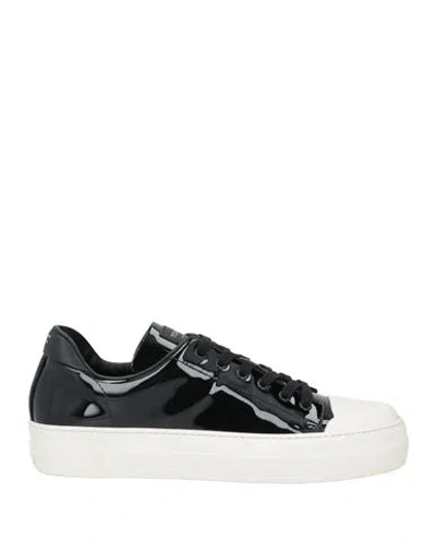Tom Ford Woman Sneakers Black Size 10 Calfskin, Brass