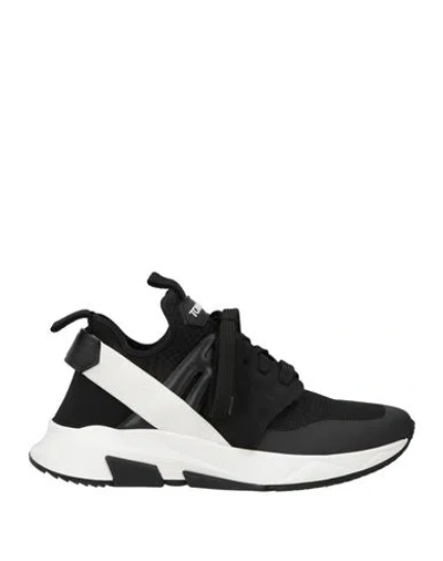 Tom Ford Woman Sneakers Black Size 7 Calfskin, Polyamide, Polyester, Viscose In Black