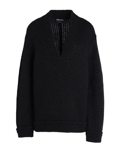Tom Ford Woman Sweater Black Size M Alpaca Wool, Polyamide, Wool