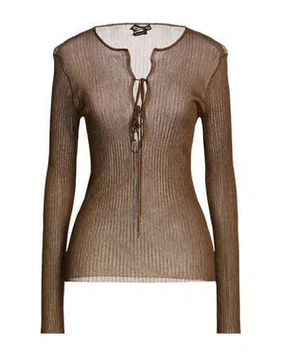 Tom Ford Woman Sweater Brown Size L Viscose, Polyester, Polyamide