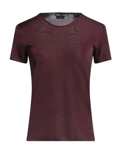 Tom Ford Woman Sweater Burgundy Size Xs Viscose In Red