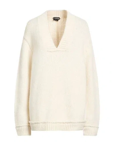 Tom Ford Woman Sweater Ivory Size L Alpaca Wool, Polyamide, Wool In White
