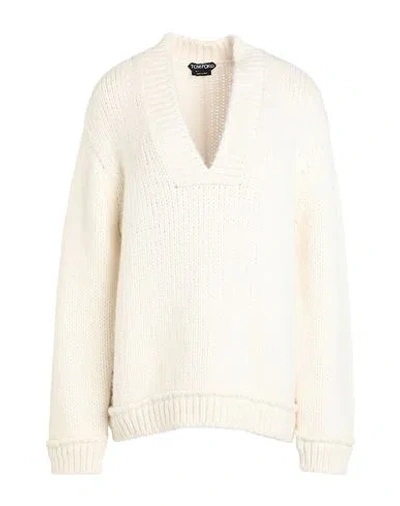 Tom Ford Woman Sweater Ivory Size S Alpaca Wool, Polyamide, Wool In Neutral
