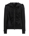 Tom Ford Woman Sweatshirt Black Size 10 Viscose, Polyester, Polyamide, Elastane, Calfskin