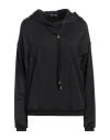 Tom Ford Woman Sweatshirt Black Size L Silk, Cotton, Viscose, Elastane, Calfskin
