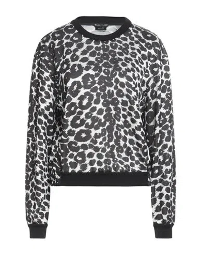 Tom Ford Woman Sweatshirt Black Size S Viscose, Silk, Polyamide, Calfskin