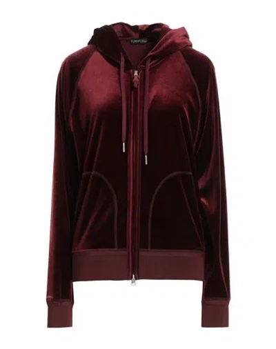 Tom Ford Woman Sweatshirt Burgundy Size 14 Triacetate, Polyester In Red