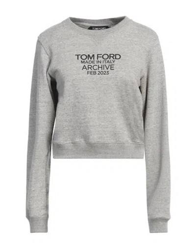 Tom Ford Woman Sweatshirt Grey Size M Cotton, Polyester, Polyurethane